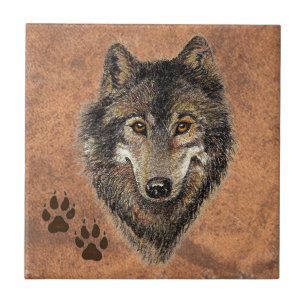 Carreau Loup, Loups, Nature, Faune, Aquarelle Animal
