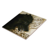 Carreau Loup noir dragon celtique entrelacs fantasy (Côté)