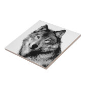 Carreau Loup noir et blanc (Côté)