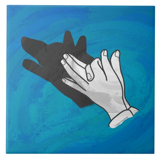 Carreau Loup sur bleu (Devant)