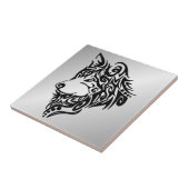 Carreau Loup tribal noir solitaire (Côté)