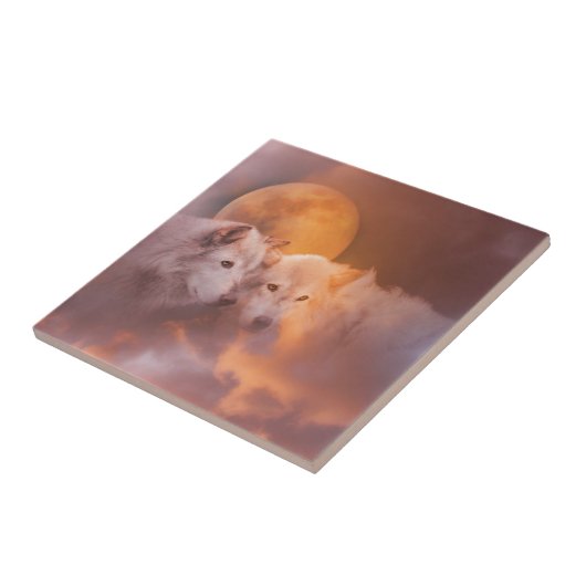 Carreau Loups et lune (Côté)