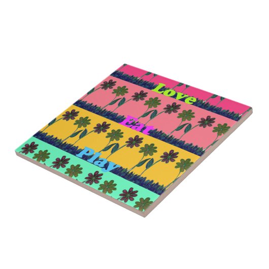 Carreau Love Eat Play Art Print (Côté)