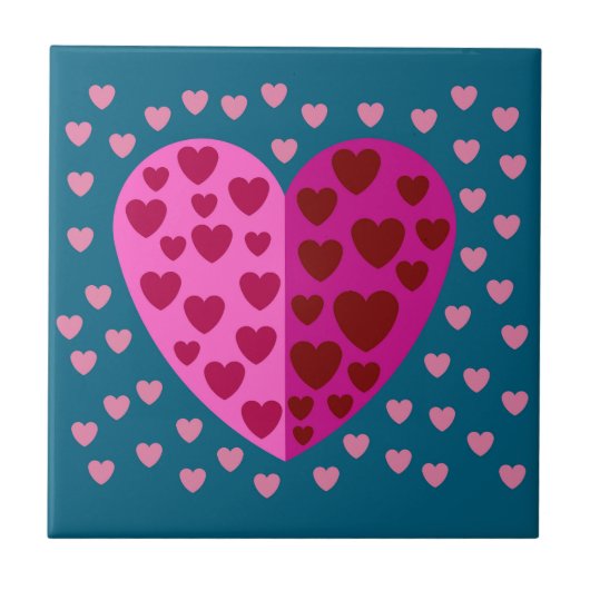 CARREAU LOVE HEART COLORFULL TILE CÉRAMIQUE (Devant)