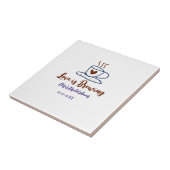 Carreau Love is Brewing marron bleu enterrement de vie de  (Côté)