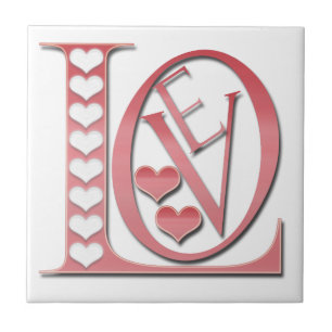 Carreau Love Letters With Hearts par Shirley Taylor