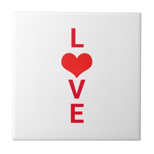 Carreau Love Red Heart mignon Saint Valentin Anniversaire  (Devant)