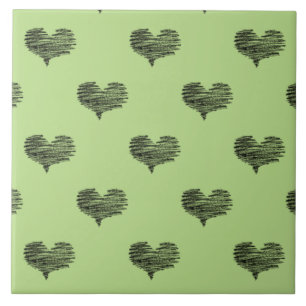 Carreau Love Valentine's Day Black Heart croquis