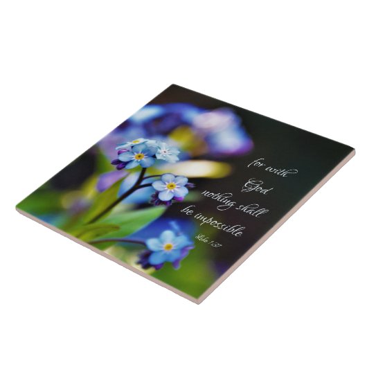 Carreau Luc 1:37 Car avec Dieu rien ne sera impossible (Côté)