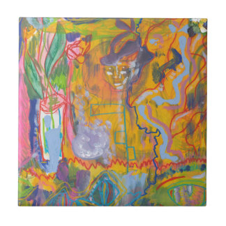 Carreau Lucid Dreamer rose arc-en-ciel Abstrait peinture A