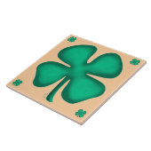 Carreau Lucky 4 Leaf Irish Clover 5 tan large tile (Côté)