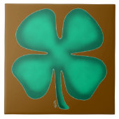 Carreau Lucky 4 Leaf Irish Clover brown large tile (Devant)
