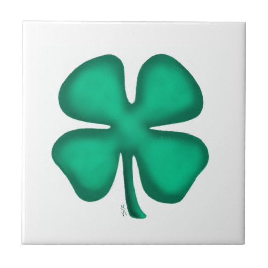Carreau Lucky 4 Leaf Irish Clover petite tuile (Devant)