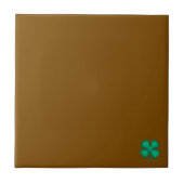 Carreau Lucky 4 Leaf Irish Clover tiny brown small tile (Devant)