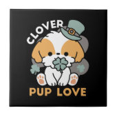 Carreau Lucky Pup with Clover - St. Patrick's Day Cadeau (Devant)