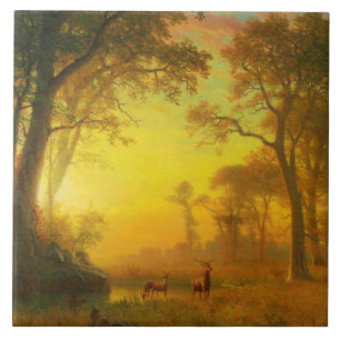 Carreau Lumière dans la forêt (par Albert Bierstadt)
