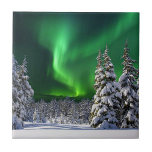 Carreau lumières du nord en hiver 
