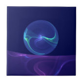 Carreau Lumineuse Bleu Violet Rêve Abstrait Fractal Art (Devant)