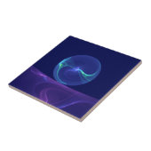 Carreau Lumineuse Bleu Violet Rêve Abstrait Fractal Art (Côté)