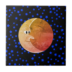 Carreau Luna Lune Vintage Et Étoiles Dessin