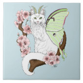 Carreau Luna Moth Moth Blanc Chat Vert (Devant)