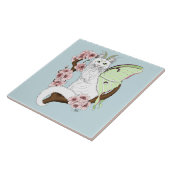 Carreau Luna Moth Moth Blanc Chat Vert (Côté)