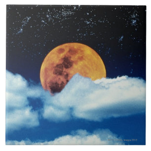 Carreau Lune avec des étoiles