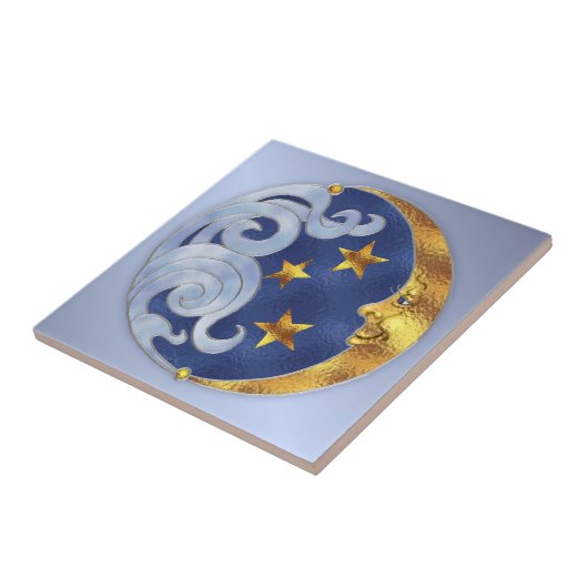 Carreau Lune céleste et étoiles (Côté)