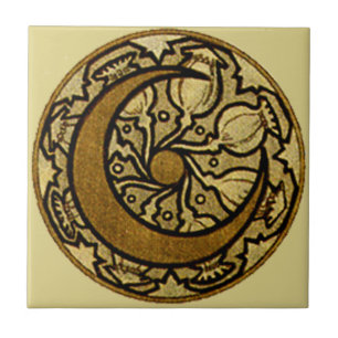 Carreau Lune croissante du Zodiaque Mucha