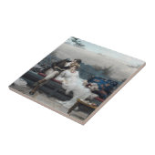 Carreau Lune de miel (Mariée et salle sur un banc) (Côté)