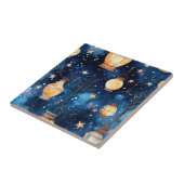 Carreau Lune orange ciel bleu nuit (Côté)