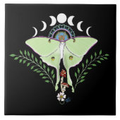 Carreau Lune Papillon Éthéré Vert Mystique Céleste (Devant)