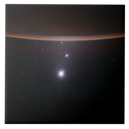 Carreau Lune, Vénus, Jupiter et Terre (ISS) (NASA) (Espace (Devant)