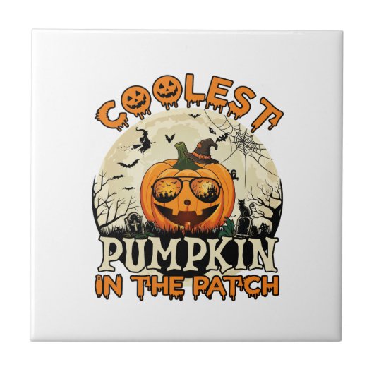 Carreau Lunettes de soleil Coolest Pumpkin Patch Chapeau d (Devant)