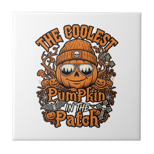 Carreau Lunettes de soleil Coolest Pumpkin Patch Halloween (Devant)