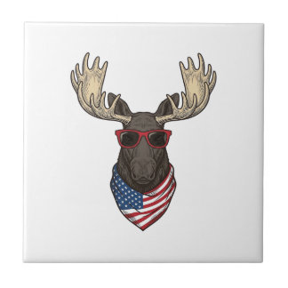 Carreau Lunettes de soleil de l'élan patriotique Conceptio