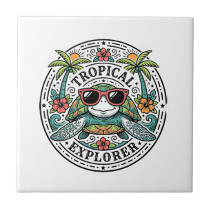 Carreau Lunettes de soleil Tortue de mer Tropical Vintage 