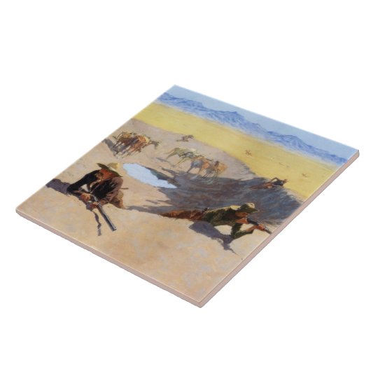 Carreau Lutter pour le trou d'eau (par Frederic Remington) (Côté)