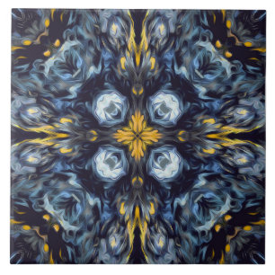 Carreau Luxe, élégant, bleu marine, vintage, détail jau