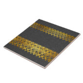 Carreau Luxe, élégant, or zig lignes de zag, gris damasc (Côté)