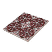 Carreau Luxe, élégant, ornemental bordeaux et blanc (Côté)