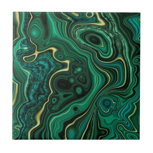 Carreau Luxe Glam Green Colorful Abstrait Motif (Devant)