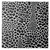 Carreau Luxe Moderne Léopard Blanc Elégante Collection (Devant)