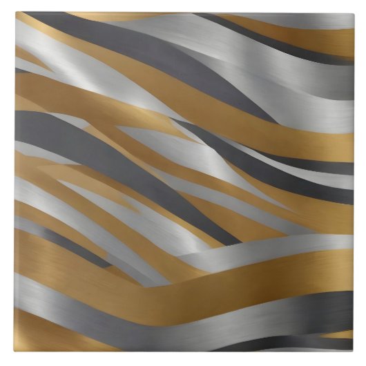 Carreau Luxe moderne Silver Gold Linen Texture Collection (Devant)