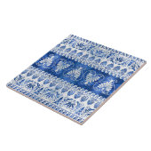 Carreau Luxe ornement grec pierre bleue et perle (Côté)