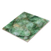 Carreau Luxueuse pierre verte foncée moderne esthétique mo (Côté)