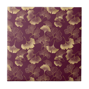 Carreau Luxueux Ginkgo Or Bourgogne