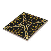 Carreau Luxueux Gold Black Marocain Arabesque Motif (Côté)