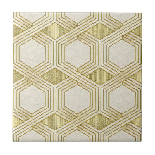 Carreau Luxurious Gold Hexagon Pattern - Marble Texture (Devant)