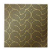 Carreau Luxury Black and Gold Abstract Maze (Devant)